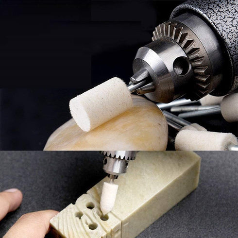 Utoolmart 4mm Wool Felt Mounted Points Conical Polishing Bits Burrs Buffing Wheels Grinding Head with 1/8" Shank 12 Pcs...